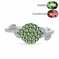  Ezüst Gyűrű Természetes Alexandrittal és Fehér Topázzal, Y61943/62 gyűrű