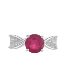  Ezüst Gyűrű Thai Rubinnal és Fehér Topázzal, PCY10994/54 gyűrű
