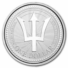 Ezüst háromágú szigony Barbados -1 Oz -ezüst befektetési érme egyéb ékszer