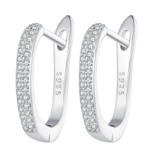  Ezüst karikafülbevaló csillogó kristályokkal fülbevaló