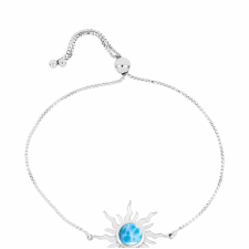  Ezüst Karkötő Barahonai Larimarral, Y61811 karkötő