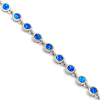  Ezüst karkötő kék kerek opál kövekkel
