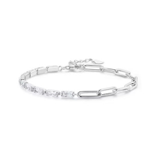  Ezüst karkötő, lánc és cirkóniumkristály karkötő