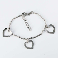  Ezüst Karkötő Lógó Szívekkel karkötő