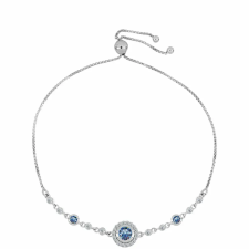  Ezüst Karkötő Óceánkék Moissanite-tal és Fehér Topázzal, Y63638 karkötő