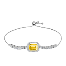 Ezüst Karkötő Ural Citrinnel és Fehér Topázzal, Y59944 karkötő