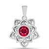 Ezüst Medál Madagaszkári Rubinnal és Fehér Topázzal, Y62067