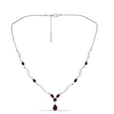  Ezüst Nyaklánc Barton Gránáttal, Y60598 nyaklánc