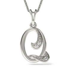  Ezüst nyaklánc medállal Initial Q nyaklánc