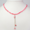  Ezüst Nyaklánc Rózsaszínű Jádéval, LGP0276