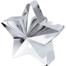 Ezüst Silver csillag alakú léggömb, lufi súly party kellék