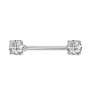  Ezüst Színű 316L Kör Alakú Fül És Mell Barbell Piercing Kővel - 1db