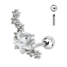  Ezüst Színű 316L Orvosi Acél Csillagos Barbell Piercing egyéb ékszer