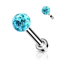  Ezüst Színű 316L Orvosi Acél Labret Piercing Kék Cirkónia Kővel egyéb ékszer
