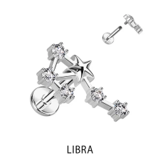  Ezüst Színű 316L Orvosi Acél Labret Piercing Mérleg Csillagjegy egyéb ékszer