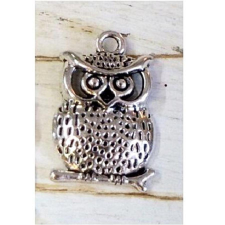  Ezüst színű bagoly, mérete: 20x35 mm dekorációs kellék