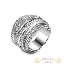  Ezüst színű gyűrű cirkónia kövekkel, 6 gyűrű