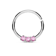  Ezüst Színű Karika Alakú Septum Piercing Rózsaszín Cirkónia Kövekkel egyéb ékszer