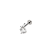  Ezüst Színű Rozsdamentes Acél Labret Piercing Fehér Kővel
