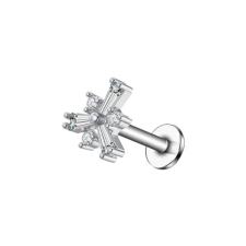  Ezüst Színű Rozsdamentes Acélból Készült Fehér Kővel Díszített Labret Piercing egyéb ékszer