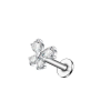  Ezüst Színű Rozsdamentes Acélból Készült Pillangó Alakú Strasszköves Labret Piercing