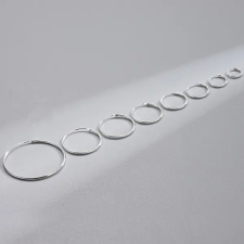 Ezüst Színű S925 Ezüst Karika Fülbevaló - 12 mm fülbevaló