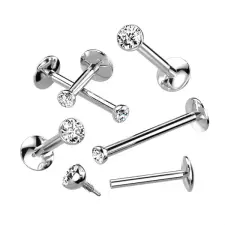  Ezüst Színű Titánium Egyenesszárú Piercing, Csillogó Kövekkel egyéb ékszer