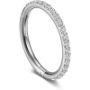  Ezüst Színű Titánium Karika Piercing Kövekkel-10mm