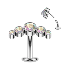  Ezüst Színű Titánium Köldök Piercing Színváltós Kövekkel egyéb ékszer