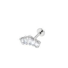  Ezüst Színű Titánium Labret Piercing Fehér Cirkónia Kövekkel egyéb ékszer