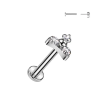  Ezüst Színű Titánium Push-in Labret Piercing Köves Díszítéssel