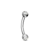  Ezüst Színű Titánium Szemöldök Piercing Kővel