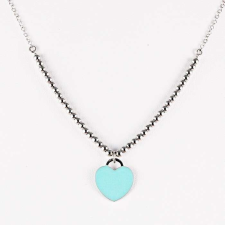  Ezüst Szív Medál Nyaklánc - Türkizkék - Állítható Hossz nyaklánc