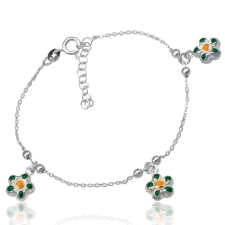  Ezüst Toscana Gyermek Karkötő— virág karkötő