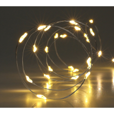 Ezüst vezetékes fényfüzér 80 db melegfehér LED-del kültéri izzósor