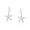  Ezüst Virág Fülbevaló - Ródium Bevonat - Kicsi