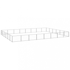  Ezüstszínű acél kutyakennel 48 m² szállítóbox, fekhely kutyáknak