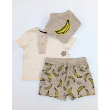 F&F F&amp;F kisfiú banánmintás fehér-szürke szett - 80 gyerek ruha szett