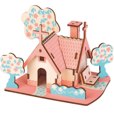fa 3D puzzle amerikai kunyhó puzzle, kirakós