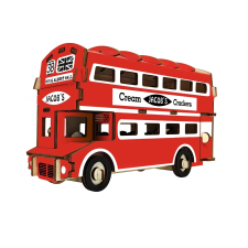 fa 3D puzzle emeletes busz puzzle, kirakós