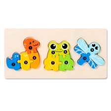  Fa alakfelismerő tábla – Állati tápláléklánc puzzle, kézi fogóval társasjáték