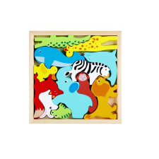 Fa állatos kirakó oroszlán és nyuszi puzzle, kirakós