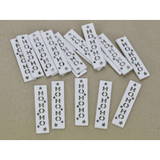  Fa Biléta &quot;HOHOHO&quot; fehér 2x8cm 20db/csomag dekorációs kellék
