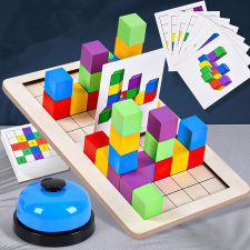 Fa blokk puzzle: Fejleszd a térlátást színes kockákkal puzzle, kirakós