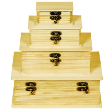  Fa doboz szett 4 darabos könyv 23cm x 17cm x 8,5cm dekorálható tárgy