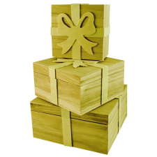  Fa doboz szett masnival 16cm x 16cm x 8cm dekorálható tárgy
