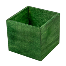  Fa doboz szögletes sötét zöld M12x13x13cm dekorációs kellék
