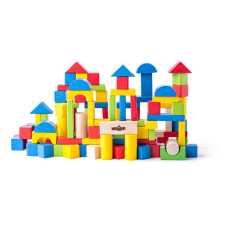  Fa építőkockák vödörben 100 darabos készlet puzzle, kirakós