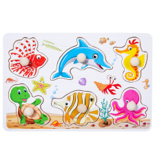 Fa fejlesztő puzzle játék - Tengeri állatok puzzle, kirakós