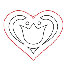  Fa figura 5db/csomag - Szivecske dekorációs kellék